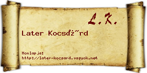 Later Kocsárd névjegykártya