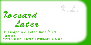 kocsard later business card